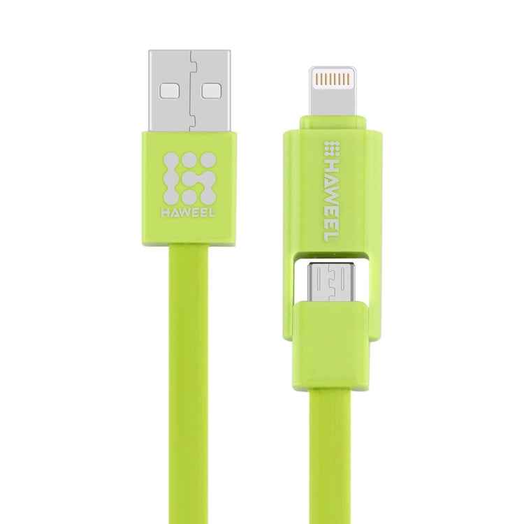 HAWEEL 1m 2 in 1 Micro USB & 8 Pin to USB Data Sync Charge Cable