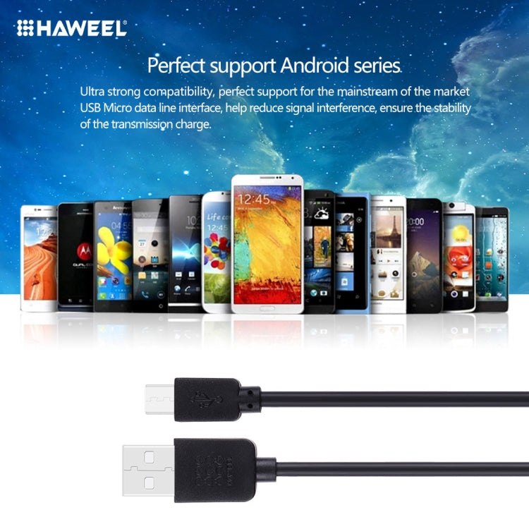 2 cables de carga y sincronización de datos HAWEEL de 1 m de alta velocidad Micro USB a USB para Galaxy, Huawei, Xiaomi, LG, HTC y otros teléfonos inteligentes.