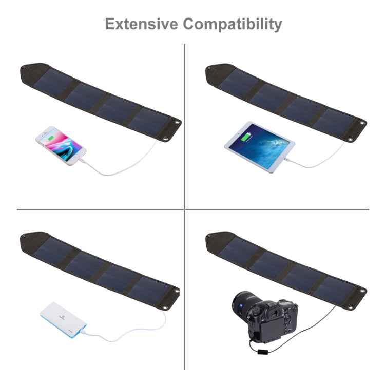 HAWEEL 14W 5V 2.4A Portable Foldable Solar Charger Outdoor Travel Rechargeable Folding Bag with 4 Solar Panels & USB Port, Size: S