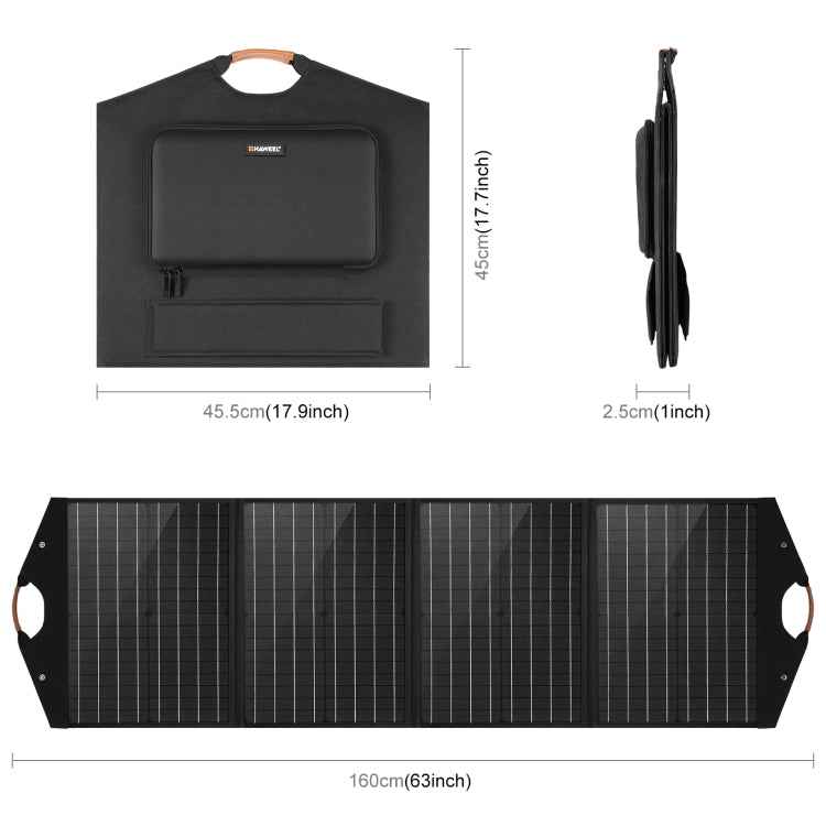 HAWEEL 100W Foldable Solar Panel Charger Travel Folding Bag