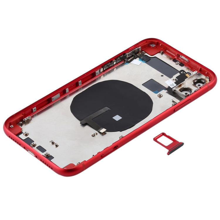 Tapa trasera de batería (con teclas laterales, bandeja para tarjetas, cable flexible de encendido y volumen y módulo de carga inalámbrica) para iPhone 11