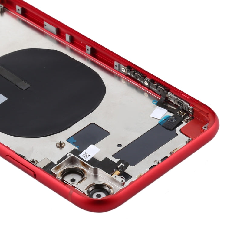 Tapa trasera de batería (con teclas laterales, bandeja para tarjetas, cable flexible de encendido y volumen y módulo de carga inalámbrica) para iPhone 11