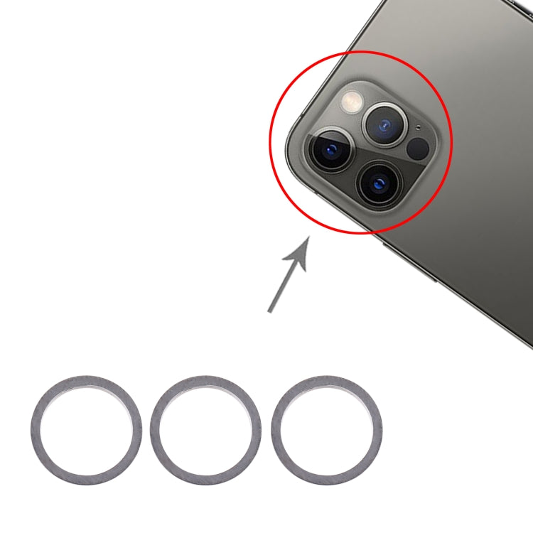3 PCS Rear Camera Glass Lens Metal Protector Hoop Ring for iPhone 12 Pro, For iPhone 12 Pro