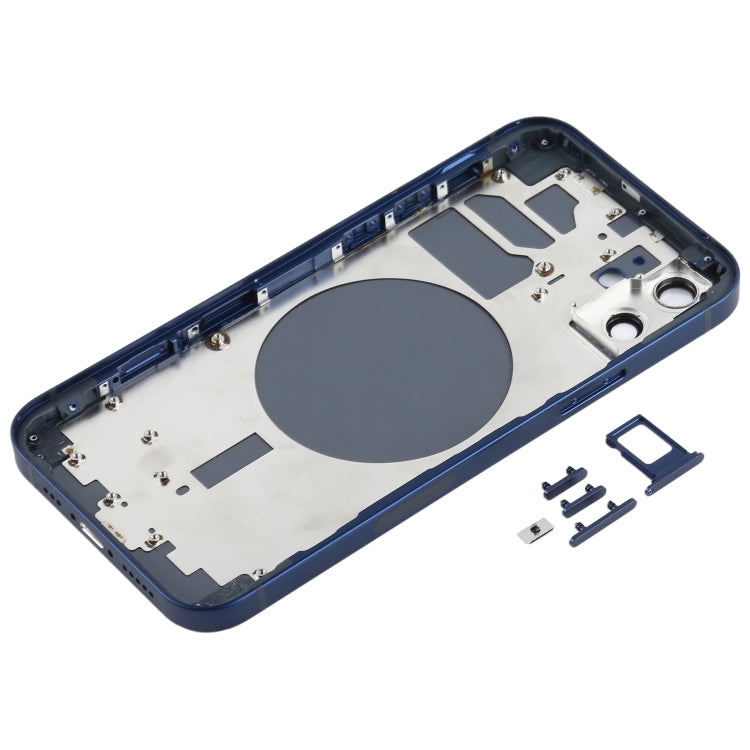 Back Housing Cover with SIM Card Tray & Side Keys & Camera Lens for iPhone 12(White), For iPhone 12(with SIM Card Tray), For iPhone 12(with Card Tray), Back Housing Cover for 12