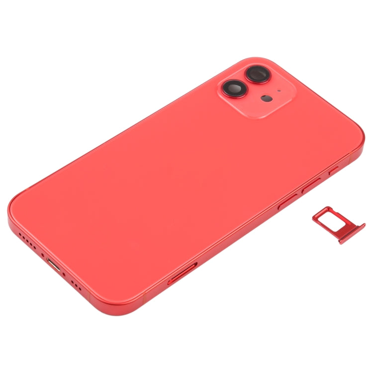 Tapa trasera de batería (con teclas laterales, bandeja para tarjetas, cable flexible de encendido y volumen y módulo de carga inalámbrica) para iPhone 12