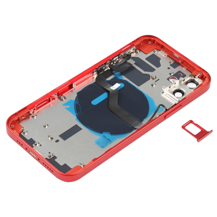 Tapa trasera de batería (con teclas laterales, bandeja para tarjetas, cable flexible de encendido y volumen y módulo de carga inalámbrica) para iPhone 12