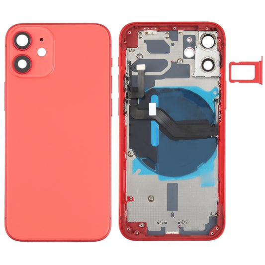 Tapa trasera de batería (con teclas laterales, bandeja para tarjetas, cable flexible de encendido y volumen y módulo de carga inalámbrica) para iPhone 12 Mini