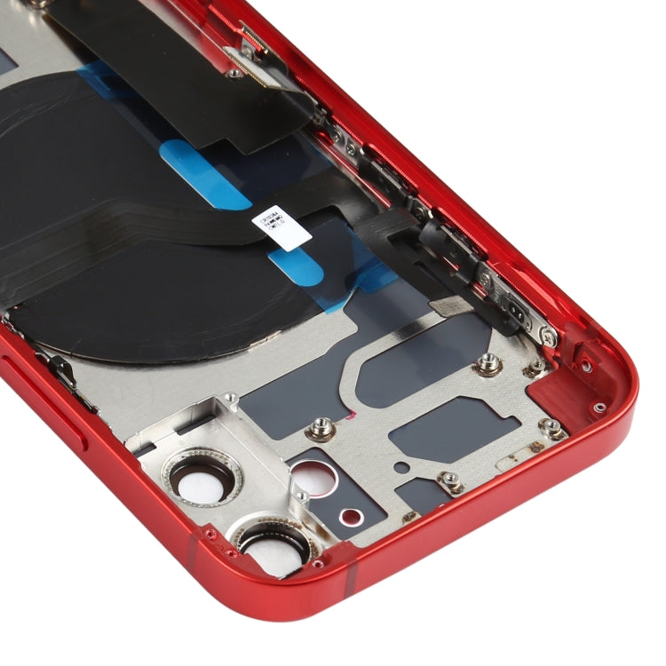 Tapa trasera de batería (con teclas laterales, timbre, motor, lente de cámara, bandeja para tarjetas, botón de encendido, botón de volumen, puerto de carga y módulo de carga inalámbrica) para iPhone 12 Mini.