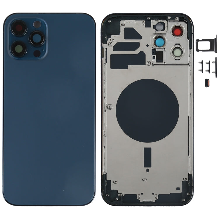 Back Housing Cover with SIM Card Tray & Side keys & Camera Lens for iPhone 12 Pro Max, For iPhone 12 Pro Max(with Card Tray & Side Keys), For iPhone 12 Pro Max(with SIM Card Tray & Side Keys)