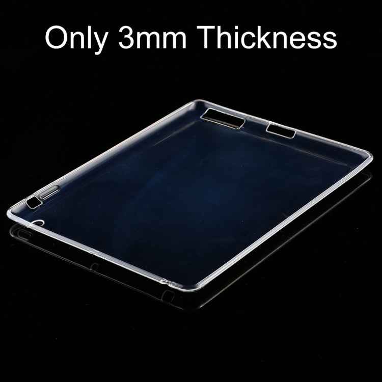 For iPad 4 / 3 / 2 3mm Shockproof Transparent Protective Case