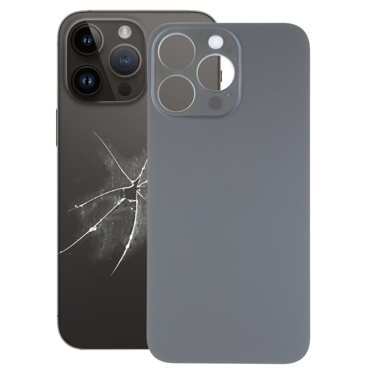 Tapa trasera de batería de cristal con orificio grande para cámara de fácil reemplazo para iPhone 14 Pro (no desmontable)