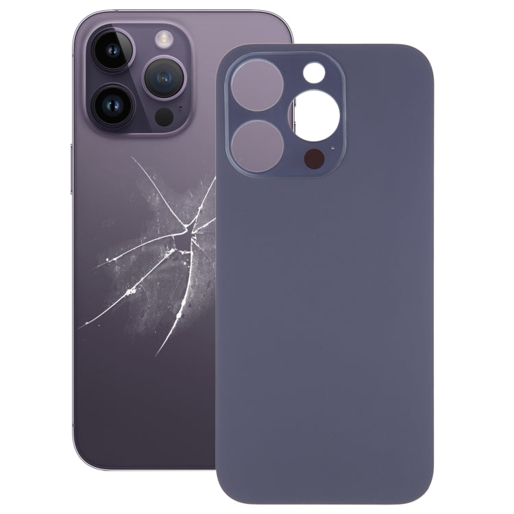 Tapa trasera de batería de cristal con orificio grande para cámara de fácil reemplazo para iPhone 14 Pro (no desmontable)