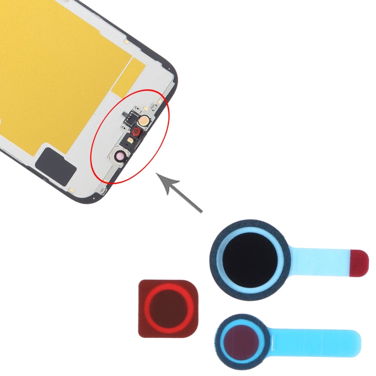 Lot de 100 autocollants pour écran LCD de caméra avant pour iPhone 14/14 Plus