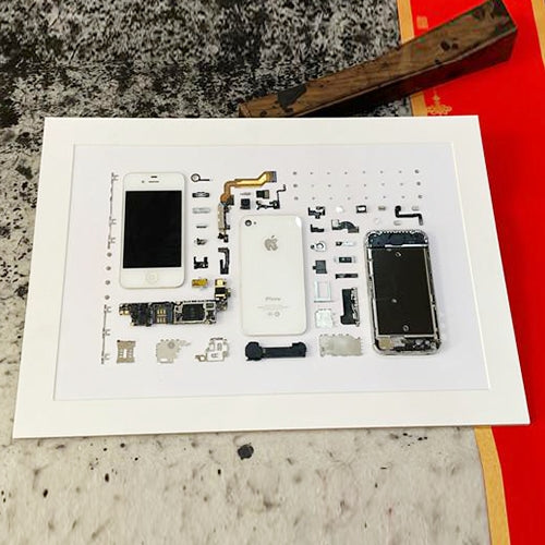 Non-Working Fake Dummy 3D Mobile Phone Photo Frame Mounting Disassemble Specimen Frame for iPhone 4