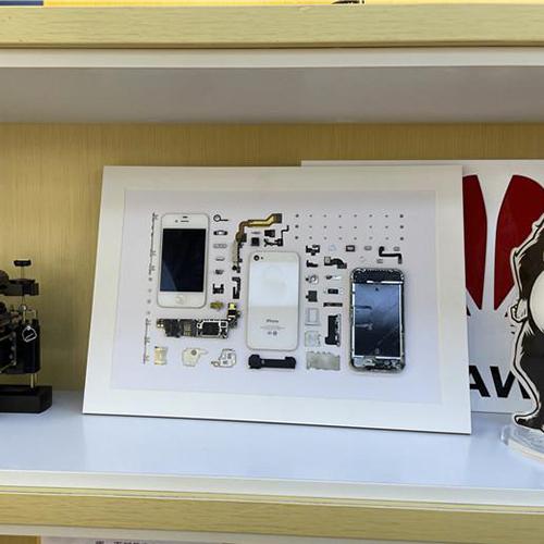 Non-Working Fake Dummy 3D Mobile Phone Photo Frame Mounting Disassemble Specimen Frame for iPhone 4