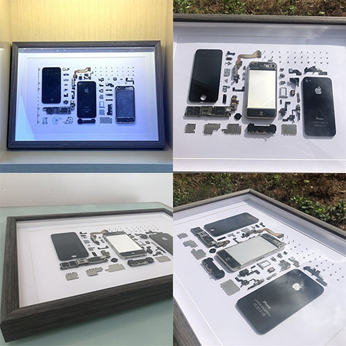 Non-Working Fake Dummy 3D Mobile Phone Photo Frame Mounting Disassemble Specimen Frame for iPhone 4