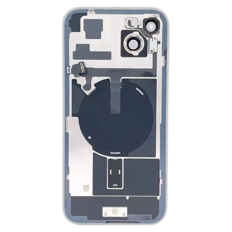 Coque arrière en verre pour iPhone 15 Plus avec support de flash et module de chargement sans fil