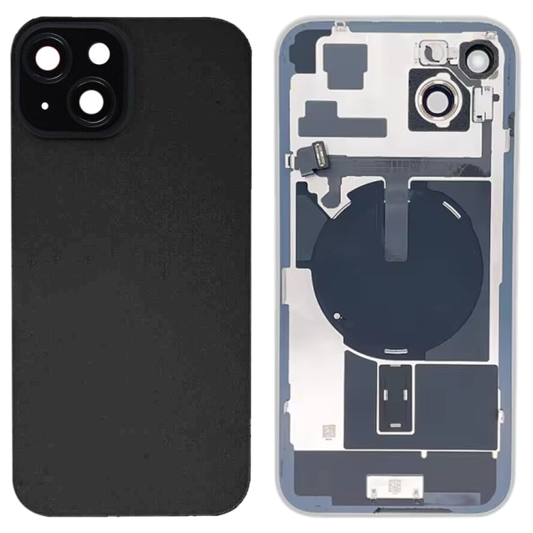 Coque arrière en verre pour iPhone 15 Plus avec support de flash et module de chargement sans fil