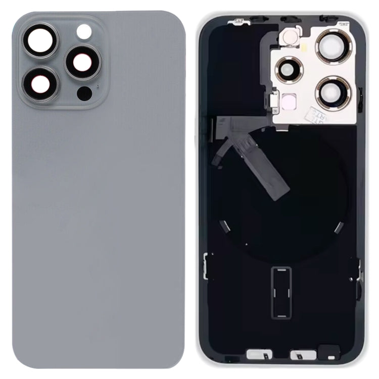 For iPhone 15 Pro Glass Battery Back Cover with Flash Bracket + Wireless Charging Module, For iPhone 15 Pro