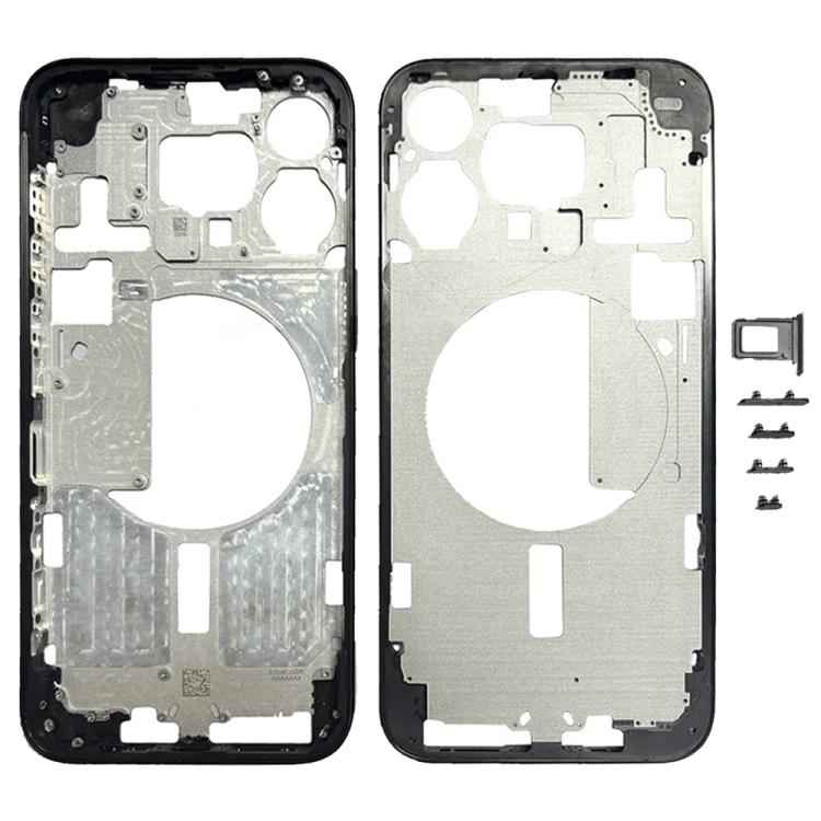For iPhone 15 Pro Max Middle Frame Bezel Plate with Side Keys + Card Tray, Version:CE EU Version