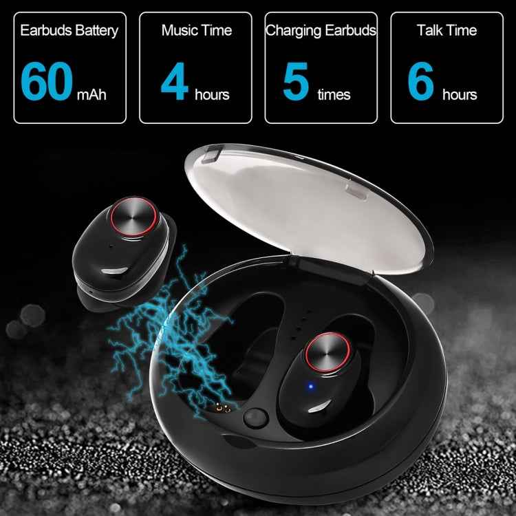 BTH-V5 DSP Noise Cancelling Earbuds Sports Wireless Bluetooth V5.0 Headset with Charging Case, Compatible with iPhone and Android