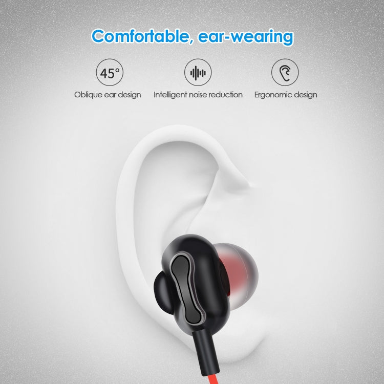 BH-I37 Bluetooth 5.0 Wire-controlled Bluetooth Earphone Built-in High-fidelity Microphone, Support Call, Green, Red, Black