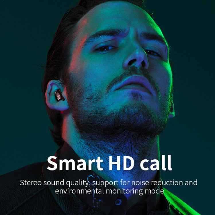 V21 Mini Single Ear Stereo Bluetooth V5.0 Wireless Earphones with Charging Box