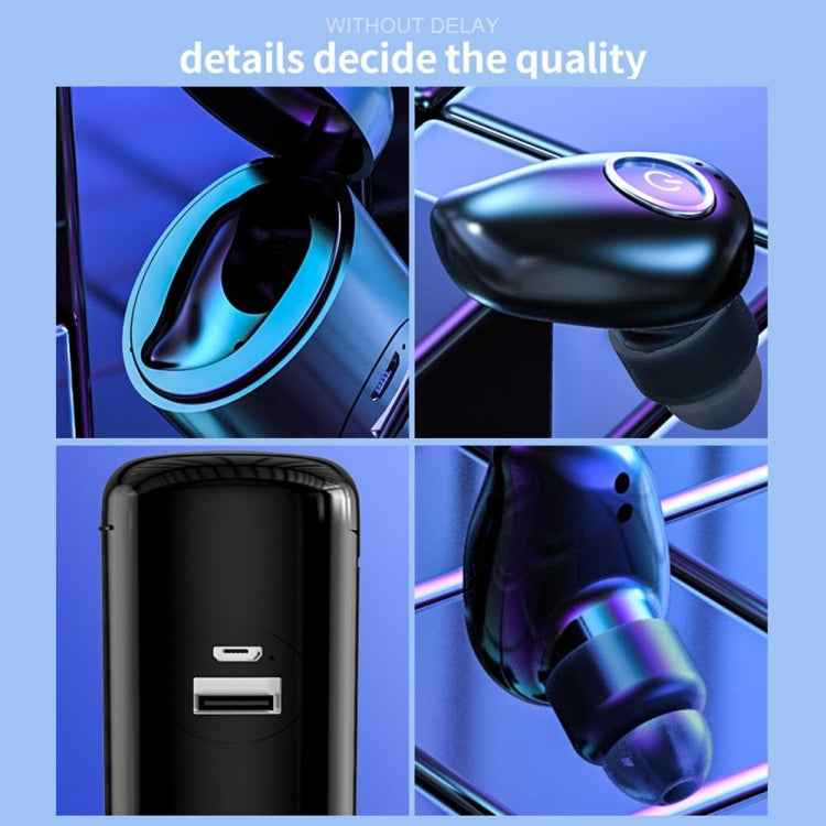 V21 Mini Single Ear Stereo Bluetooth V5.0 Wireless Earphones with Charging Box