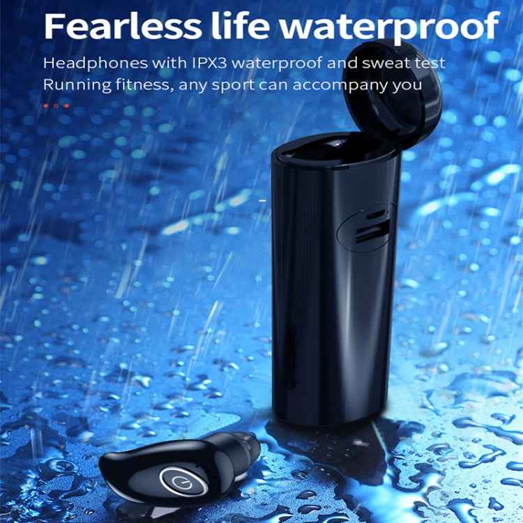 V21 Mini Single Ear Stereo Bluetooth V5.0 Wireless Earphones with Charging Box