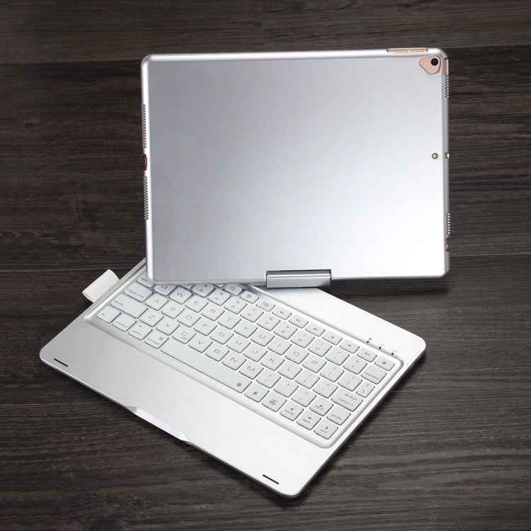 F102AS For iPad 10.2 inch Colorful Backlit Rotatable Bluetooth Keyboard Leather Tablet Case with Pen Slot Function