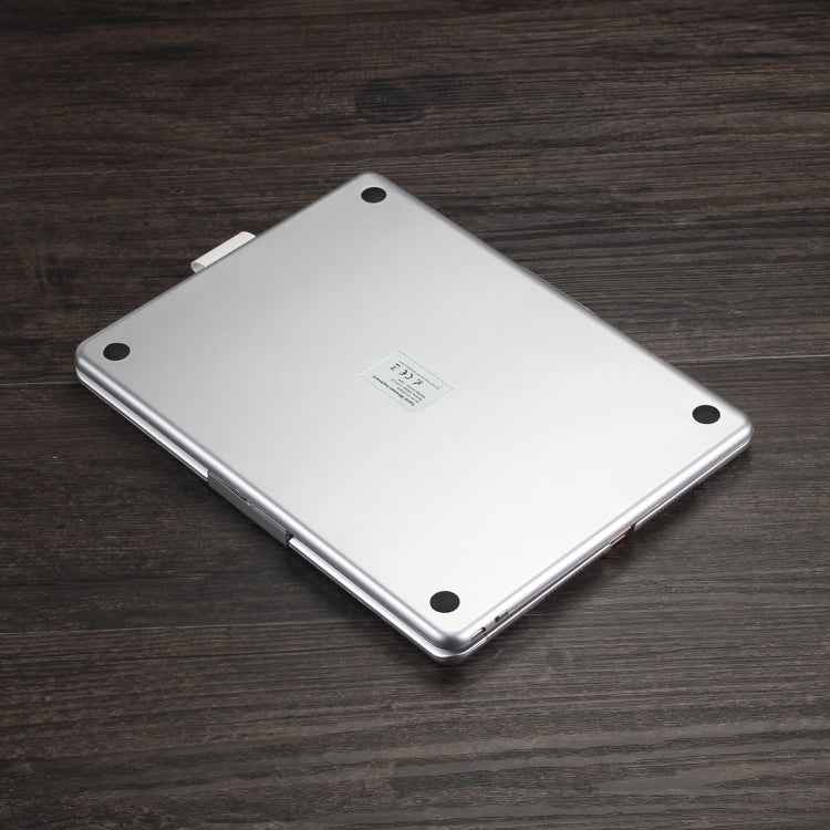 F102AS For iPad 10.2 inch Colorful Backlit Rotatable Bluetooth Keyboard Leather Tablet Case with Pen Slot Function