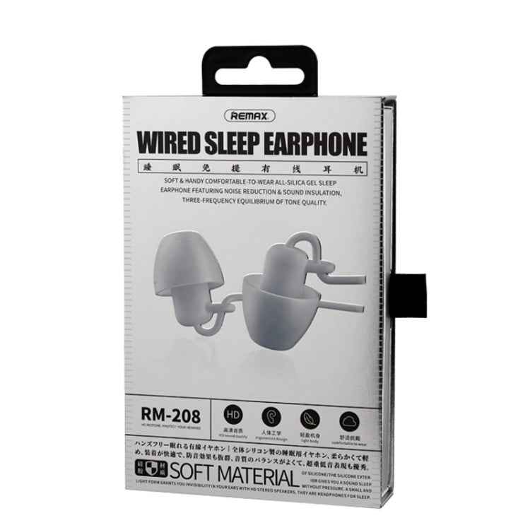REMAX RM-208 In-Ear Stereo Sleep Earphone with Wire Control + MIC, Support Hands-free