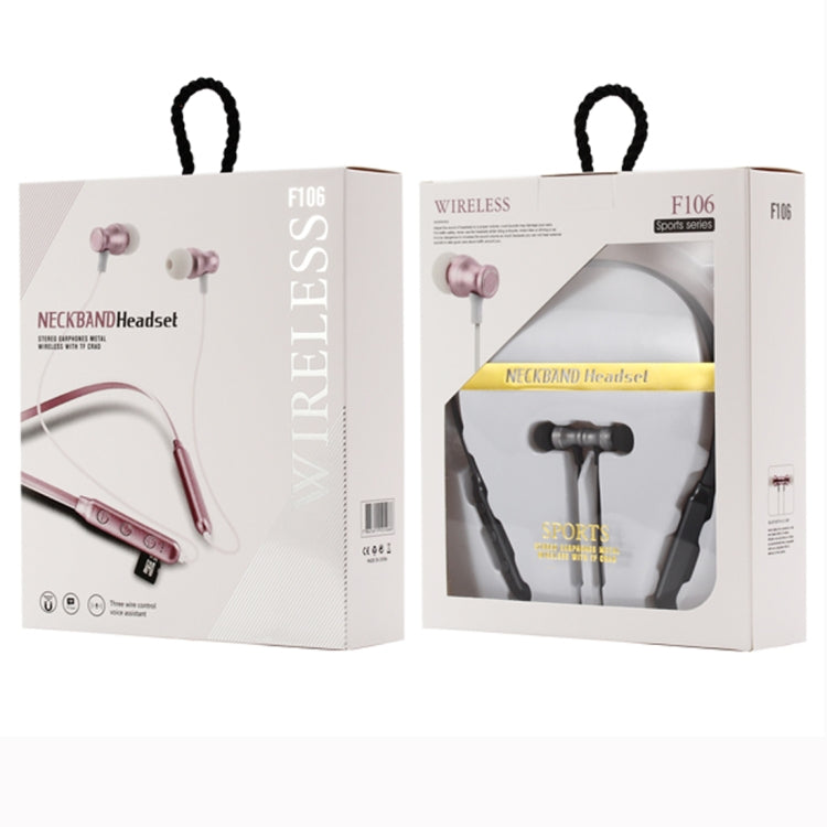 F106 Bluetooth 4.2 Hanging Neck Design Bluetooth Headset, Support Music Play & Switching & Volume Control & Answer