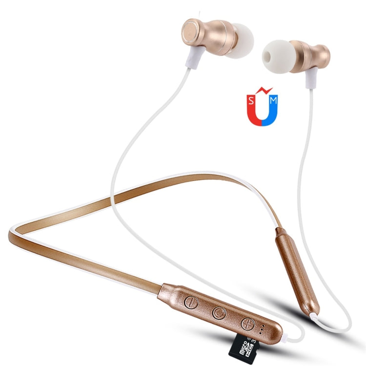F106 Bluetooth 4.2 Hanging Neck Design Bluetooth Headset, Support Music Play & Switching & Volume Control & Answer