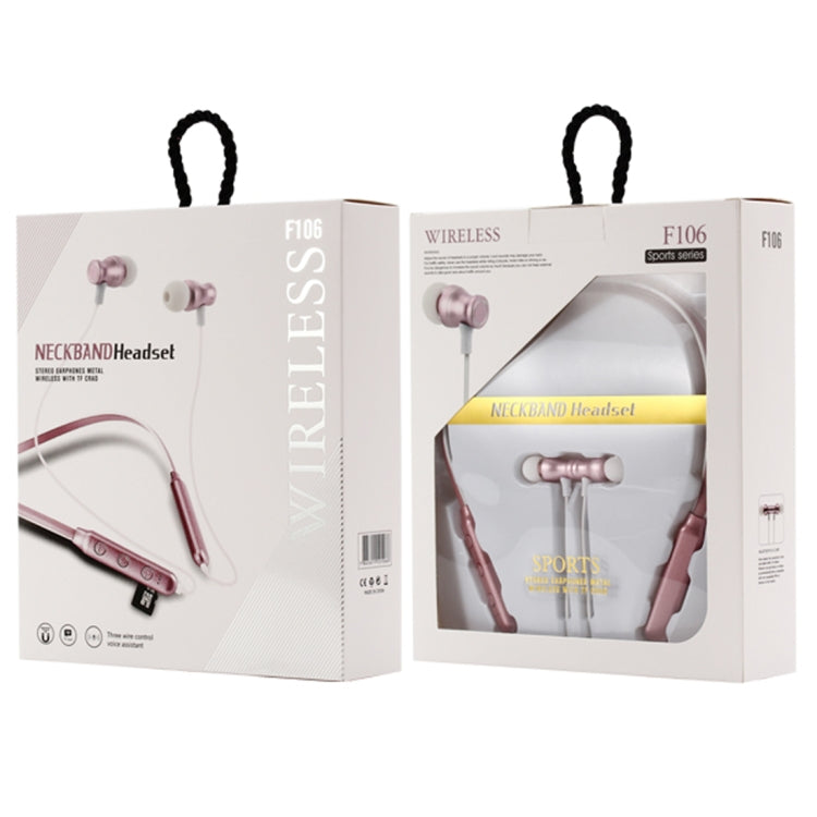 F106 Bluetooth 4.2 Hanging Neck Design Bluetooth Headset, Support Music Play & Switching & Volume Control & Answer