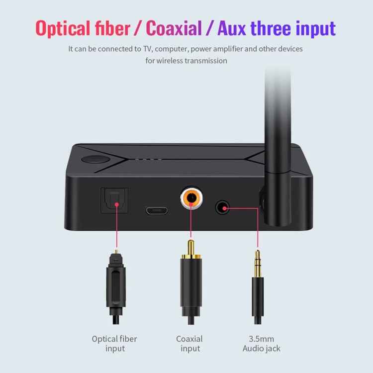 TX13 3 in 1 Portable Bluetooth 5.0 Digital Optical Coaxial Audio Transmitter with 3.5mm Jack for Bluetooth Speaker / Headset
