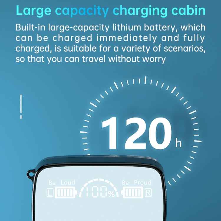 M9 Bluetooth 5.1 TWS Mirror Digital Display Wireless Bluetooth Earphone with Charging Box Flashlight , Support Touch & Siri & Battery Display