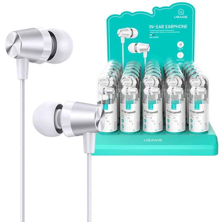 30 PCS USAMS EP-42 3.5mm Plating Metal In-ear Wired Earphone, Length: 1.2m, Test Tube Packaging
