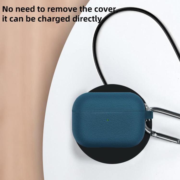 For AirPods Pro Litchi Texture Silicone Wireless Earphone Protective Case