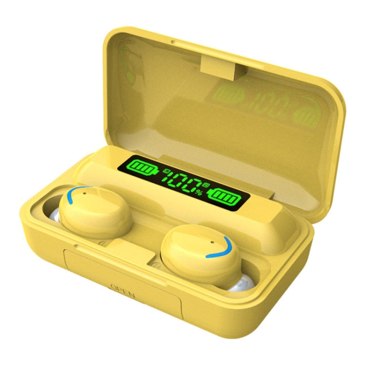 F9-5C Macaron Series LED Light + Digital Display Noise Reduction Bluetooth Earphone, F9-5C Macaron LED Light Yellow, F9-5C Macaron LED Light Dark Blue, F9-5C Macaron LED Light Pink, F9-5C Macaron LED Light Baby Blue