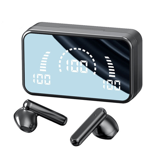 Auriculares inalámbricos Bluetooth V9 Mirror Noodle con compartimento de carga