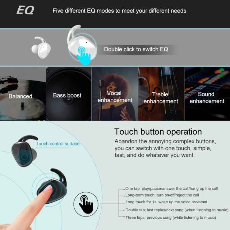 LE-703 Bluetooth 5.0 Waterproof True Wireless Sports Bluetooth Earphone
