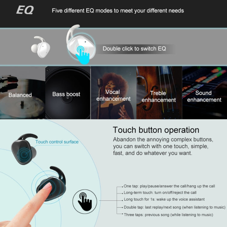 LE-703 Bluetooth 5.0 Waterproof True Wireless Sports Bluetooth Earphone