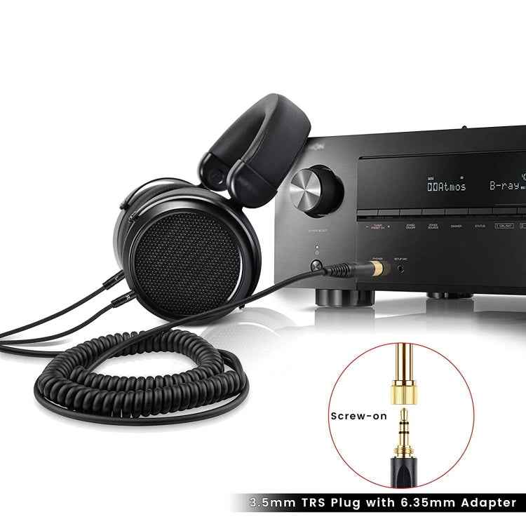 ZS0227 Headphone Dual 3.5mm Spring Audio Cable for Denon AH-D7100 7200 D600 D9200 5200