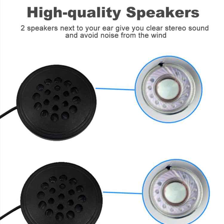 T33 3.5mm Interface Music Call Motorcycle Helmet Wired Headphone, Length: 1.2m