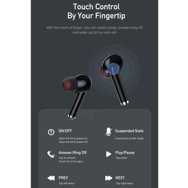awei TA8 Bluetooth 5.2 ANC Active Noise Reduction Wireless Bluetooth Earphone