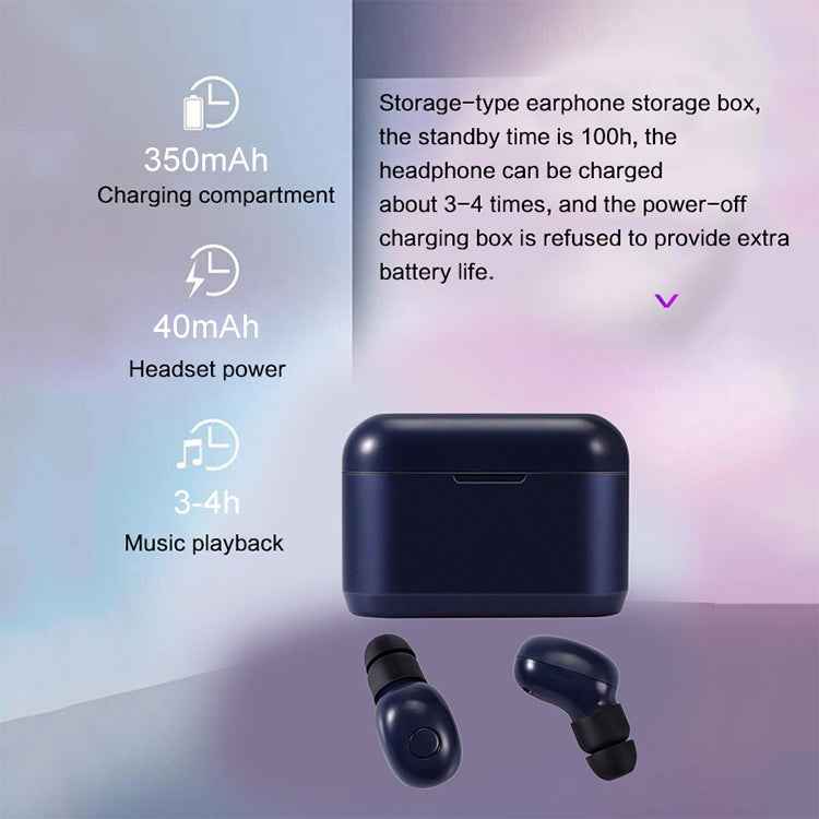 DT-4 IPX Waterproof Bluetooth 5.0 Wireless Bluetooth Earphone with 350mAh Magnetic Charging Box, Support for Calling