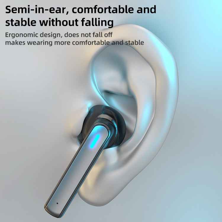 BQ02 TWS Semi-in-ear Touch Bluetooth Earphone with Charging Box & Indicator Light, Supports HD Calls & Intelligent Voice Assistant