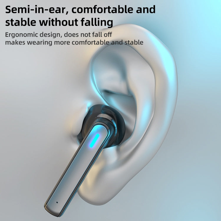 BQ02 TWS Semi-in-ear Touch Bluetooth Earphone with Charging Box & Indicator Light, Supports HD Calls & Intelligent Voice Assistant