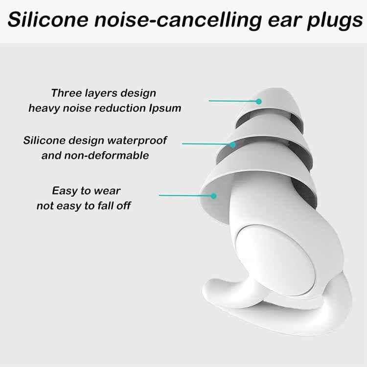 iMeBoBo iM9689 Shark Fin Version NThree Layer ano Silicone Sleeping Noise Reduction Earplugs with Jar